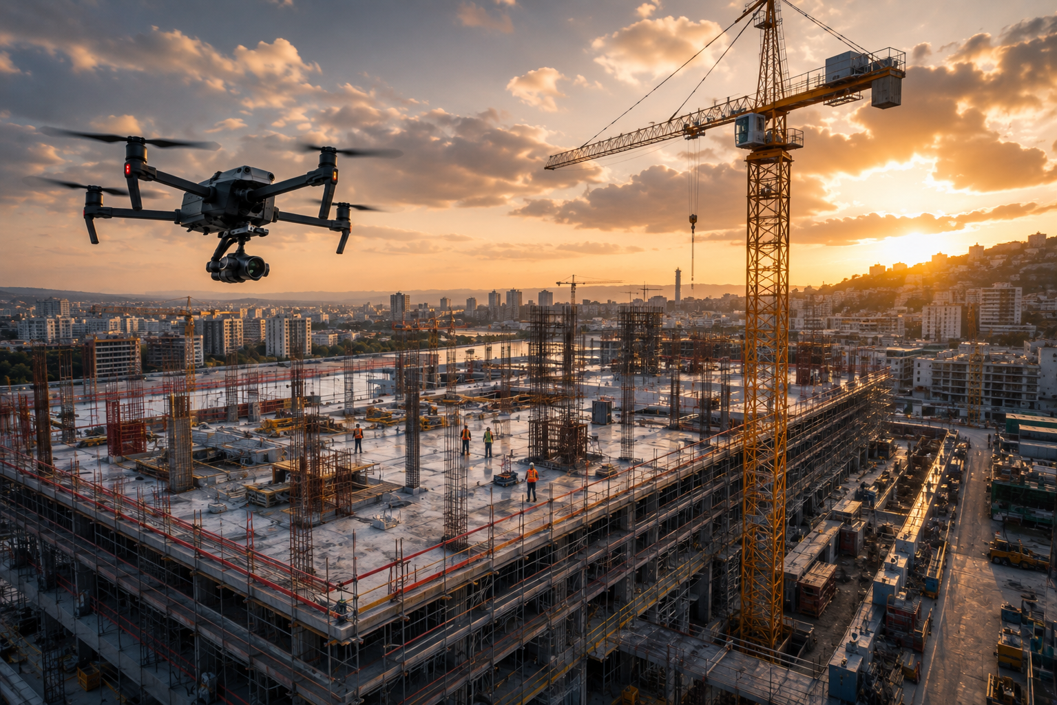 Ispezione di cantieri e strutture in quota con drone