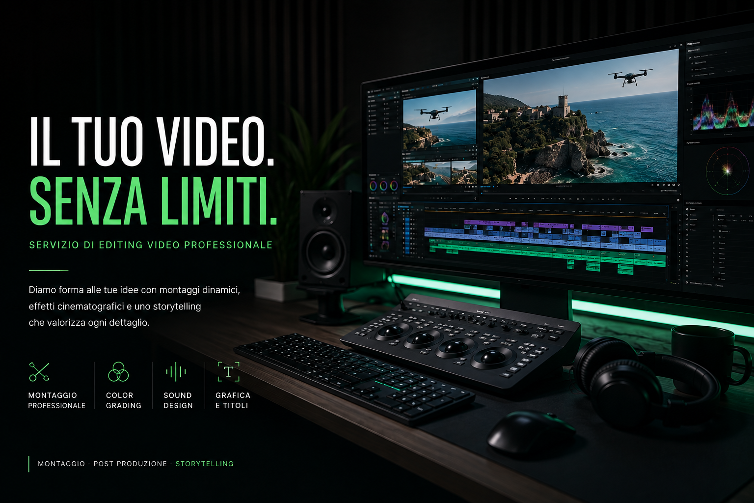 Editing video professionale e post produzione video - LA Drone Service